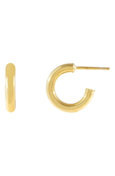 Shop Adinas Jewels Hollow Hoop Earrings In Gold