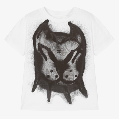 Shop Givenchy Boys White Tag Effect T-shirt