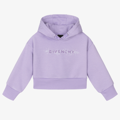 Shop Givenchy Girls Lilac Purple Hoodie