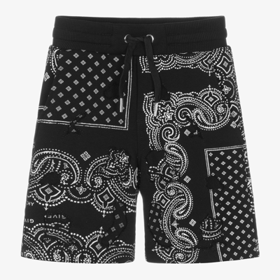 Shop Givenchy Boys Black Bandana Shorts