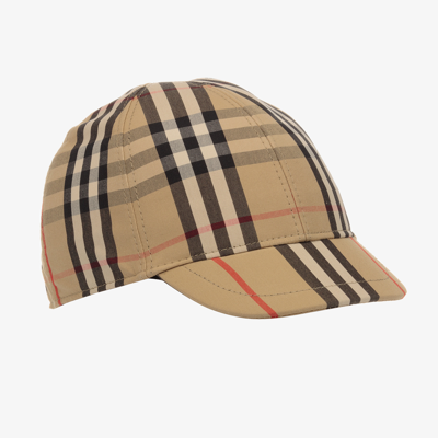 Shop Burberry Beige Vintage Check Cap