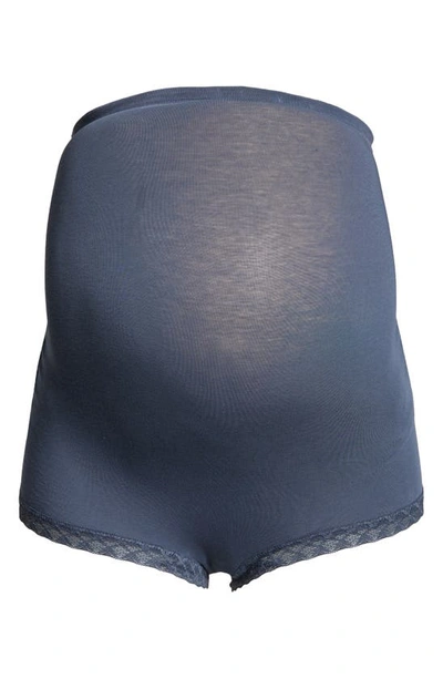 Shop Natori Bliss High Waist Maternity Briefs In Ash Navy