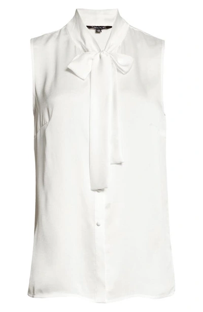 Shop Misook Tie Neck Sleeveless Blouse In White