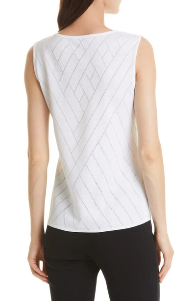 Shop Misook Pointelle Sweater Tank In White