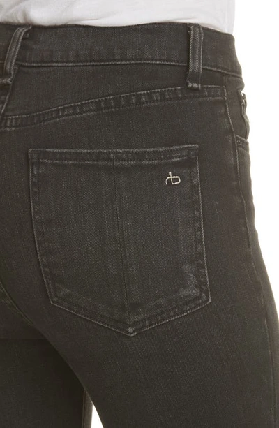 Shop Rag & Bone Ripped High Waist Ankle Skinny Jeans In Rock W/ Holes
