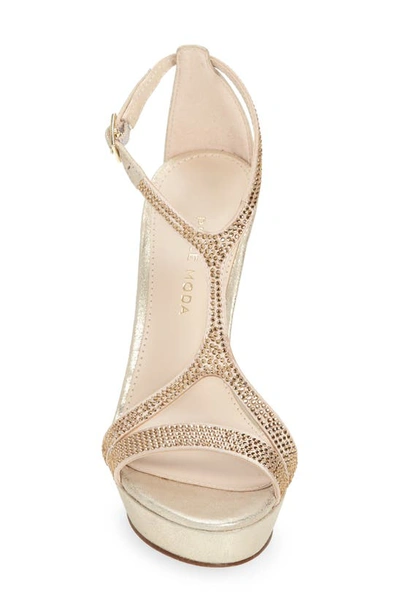 Shop Pelle Moda Onora T-strap Sandal In Platinum Gold