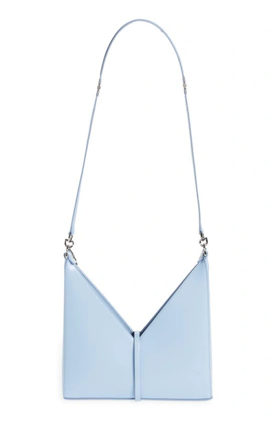 Shop Givenchy Small Cutout Chain Strap Leather Crossbody Bag In Baby Blue