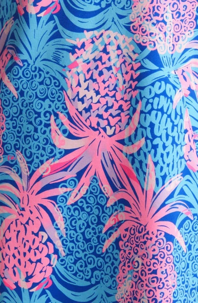 Lilly Pulitzer Skipper Upf 50 Long Sleeve Knit Shift Dress In Borealis Blue Tropic Down Low