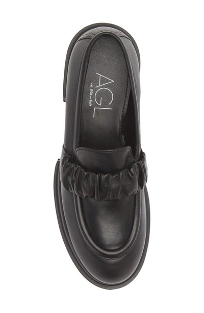 Shop Agl Attilio Giusti Leombruni Celeste Lug Platform Loafer In Black