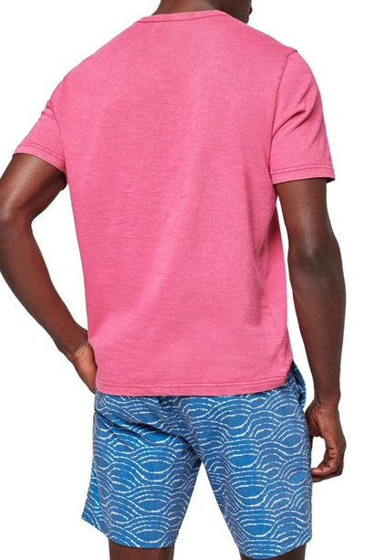 Shop Faherty Sunwashed Organic Cotton Pocket T-shirt In Hibiscus