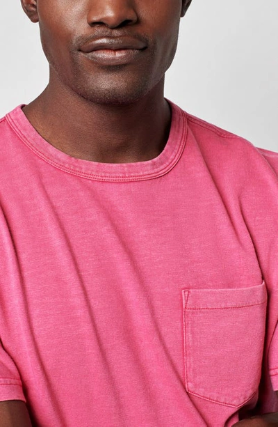 Shop Faherty Sunwashed Organic Cotton Pocket T-shirt In Hibiscus
