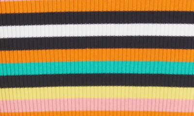 Shop Monse Rainbow Stripe Rib One Sleeve Merino Wool Blend Sweater Dress