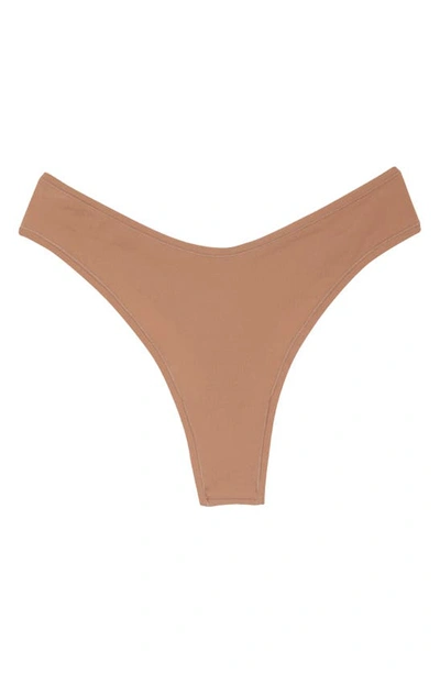 Shop Skims Fits Everybody Dipped Front Thong In Sienna