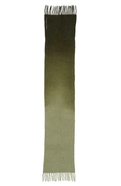 Shop Isabel Marant Firna Ombré Alpaca Blend Scarf In Khaki / Olive Khol