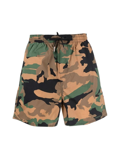 Shop Dsquared2 Camouflage Drawstring Swim Shorts In Multi