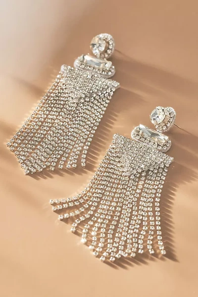 Shop Deepa Gurnani Anvi Earrings In Silver