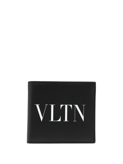 Shop Valentino Vltn Logo Wallet In Black
