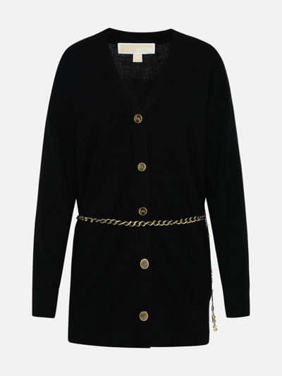 Shop Michael Michael Kors Wool Cardigan In Black