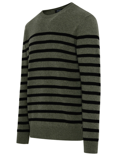Shop Apc Wool Blend Travis Sweater In Green