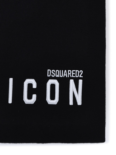 Shop Dsquared2 Wool Icon Scarf In Black