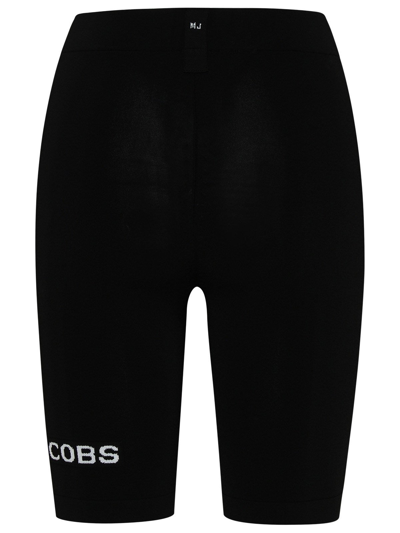 Shop Marc Jacobs Viscose Blend Shiny Biker Shorts In Black
