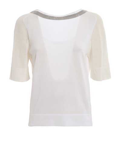 Shop Fabiana Filippi Women's  White Cotton T Shirt