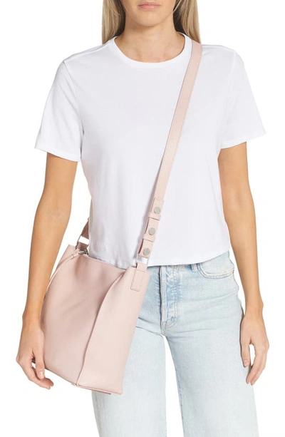 Shop Allsaints Kita Leather Shoulder/crossbody Bag In Powdered Pink