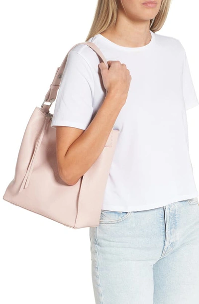 Shop Allsaints Kita Leather Shoulder/crossbody Bag In Powdered Pink