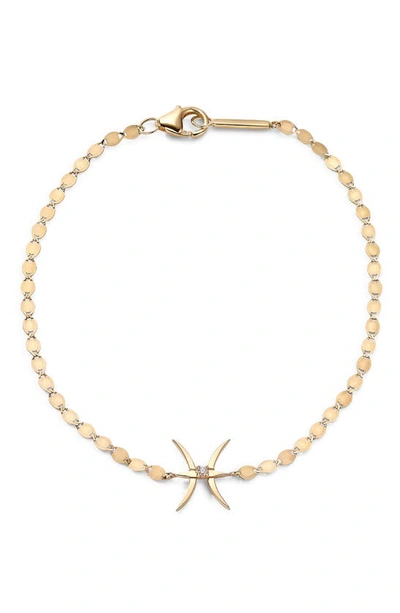 Shop Lana Jewelry Solo Diamond Zodiac Bracelet In Yellow/ Pisces