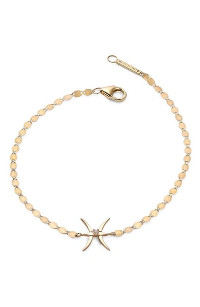 Shop Lana Jewelry Solo Diamond Zodiac Bracelet In Yellow/ Pisces