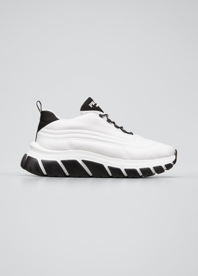 Shop Prada Rush Bicolor Runner Sneakers In Bianner 1