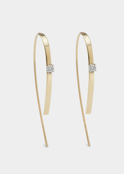 Shop Lana Jewelry Small Flat Forward Facing Hooked On Hoop Earrings With Diamonds In Yellow