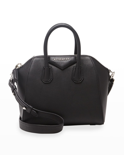 Shop Givenchy Antigona Mini Top Handle Bag In Grained Leather In Black