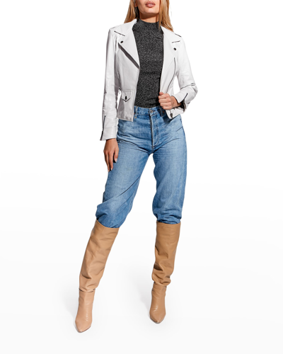 As By Df Cult Recycled Leather Fitted Jacket In White