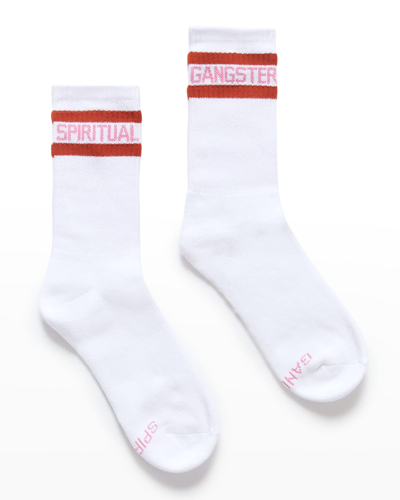 Shop Spiritual Gangster Sg Logo Tube Socks In White