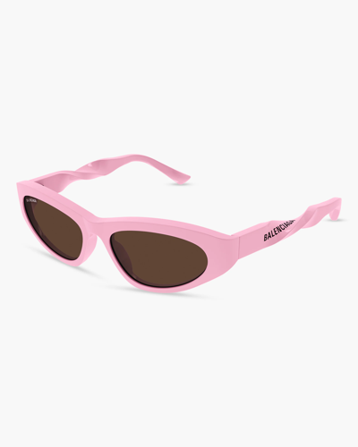 Shop Balenciaga Cat-eye Sunglasses In Shiny Pink Solid