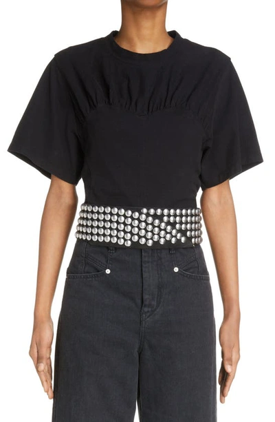 Shop Isabel Marant Zazie Bustier Cotton T-shirt In Black
