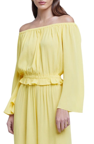 Shop L Agence Callan Off The Shoulder Top In Light Maize