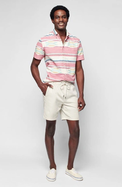 Faherty Essential Drawstring Linen-blend Short In Birch