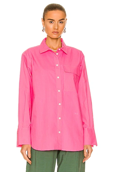 Shop Frame Oversized Vacation Shirt In Hot Pink