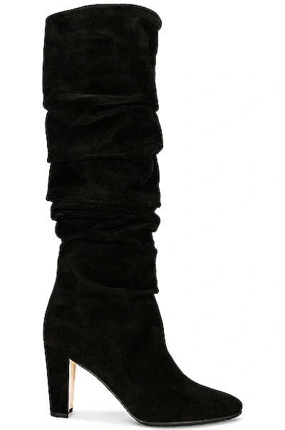 Shop Manolo Blahnik Suede Calassohi 90 Boot In Black