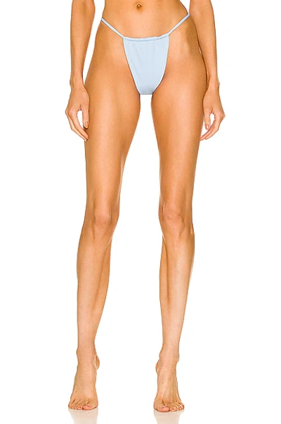 Shop Aexae Gathered Bikini Bottom In Ice Blue