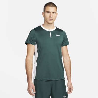 Shop Nike Court Dri-fit Advantage Men's Tennis Polo In Pro Green,white,white