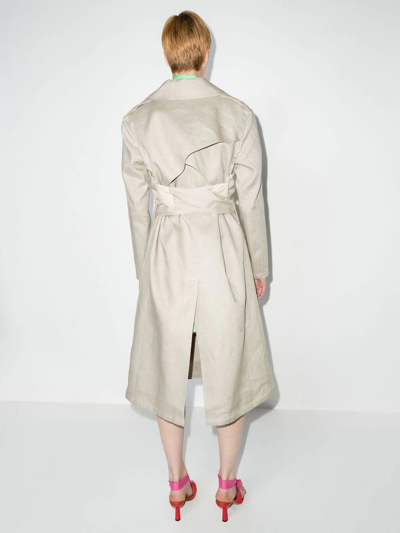 Shop Remain Belted Single-breasted Trench Coat In Grey