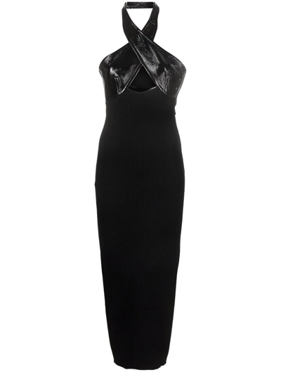 Courrèges Cut-out Midi Dress In Black