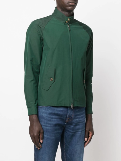 Shop Baracuta High-neck Flap-pockets Windbreaker In Green