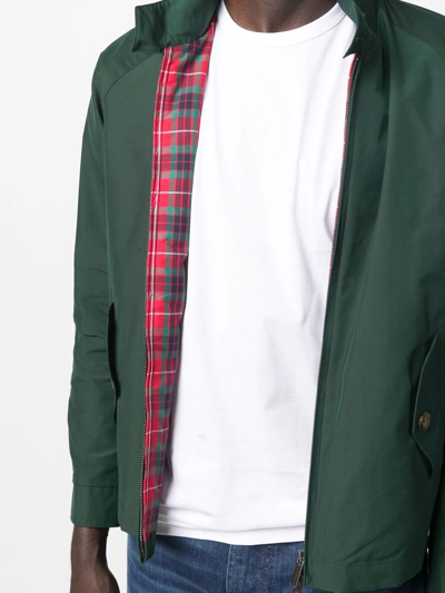 Shop Baracuta High-neck Flap-pockets Windbreaker In Green