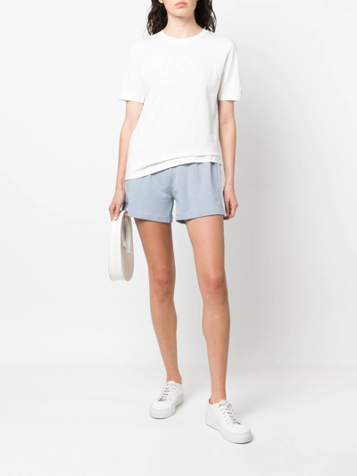 Shop Calvin Klein Jeans Est.1978 Embroidered-logo Cotton Shorts In Blau