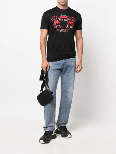 Dsquared2 Graphic-print Short-sleeved T-shirt In Schwarz