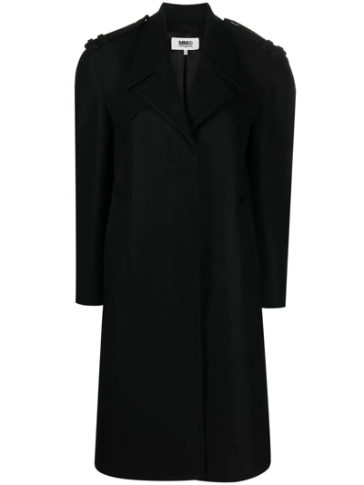 Shop Mm6 Maison Margiela Single-breasted Coat In Schwarz